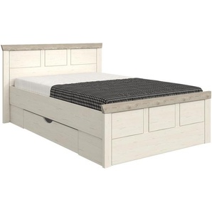 Hom`in Stauraumbett, Grau, Weiß, Holzwerkstoff, 1 Schubladen, 120x200 cm, Kinder- & Jugendzimmer, Kindermöbel, Kinderbetten, Funktionsbetten
