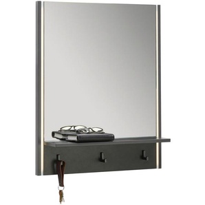 Hom`in Wandspiegel, Grau, Glas, rechteckig, F, 60x80x17 cm, Ablage, Spiegel, Wandspiegel