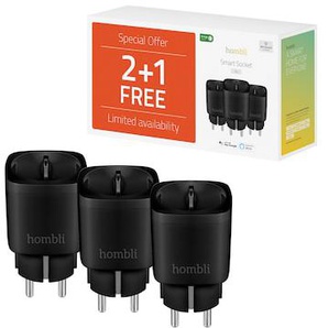 Hombli Smart Plug Steckdose EU schwarz, 3er Pack HBPP-0205