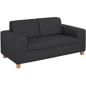 2-Sitzer HOME AFFAIRE Corby Sofas Gr. B/H/T: 172 cm x 80 cm x 90 cm, NaturLEDER, ohne Funktion, schwarz 2-Sitzer Sofas Steppung auf Sitzfläche