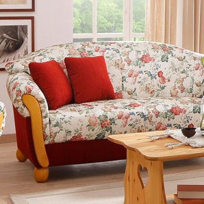 2-Sitzer HOME AFFAIRE Milano Sofas Gr. B/H/T: 159 cm x 83 cm x 81 cm, Chenille, rot (rot, geblümt) 2-Sitzer Sofas
