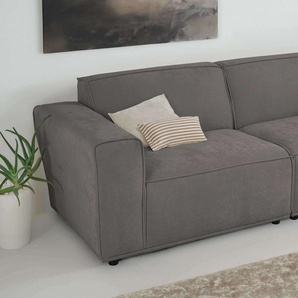 Home affaire 3-Sitzer Avelin, 228 cm, Chenille, Struktur-Boucle, mit Wellenunterfederung, Kedernaht, bodentief, Skandi-Design