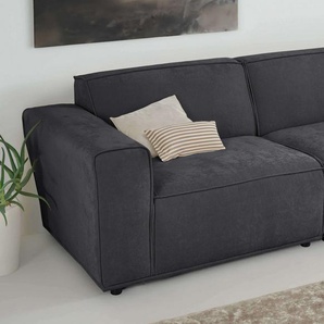 Home affaire 3-Sitzer Avelin, 228 cm, Chenille, Struktur-Boucle, mit Wellenunterfederung, Kedernaht, bodentief, Skandi-Design