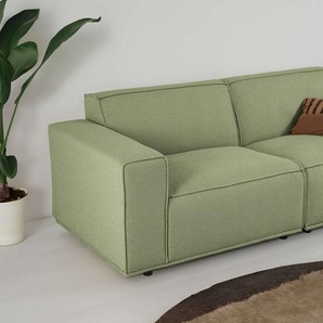 Home affaire 3-Sitzer Avelin, 228 cm, Chenille, Struktur-Boucle, mit Wellenunterfederung, Kedernaht, bodentief, Skandi-Design