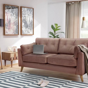 Home affaire 3-Sitzer Copenhagen, feiner Keder, Kopfheftung im Rücken und Armlehnkissen
