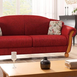 3-Sitzer HOME AFFAIRE Milano Sofas Gr. B/H/T: 190 cm x 83 cm x 81 cm, Chenille, rot 3-Sitzer Sofas