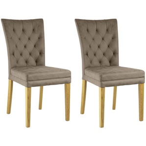 Home affaire 4-Fußstuhl Colorado (Set, 2 St), bequeme Polsterung, Gestell Massivholz wenge oder eiche natur