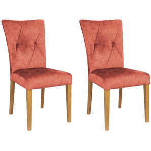 Home affaire 4-Fußstuhl Diamond (Set, 2 St), Sitz und Ruecken gepolstert