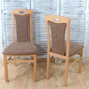 4-Fußstuhl HOME AFFAIRE Kasia Stühle Gr. B/H/T: 45 cm x 95 cm x 48 cm, 2 St., Struktur, Massivholz-ABS-Kunststoff, braun (cappuccino, buchefarben) 4-Fuß-Stühle