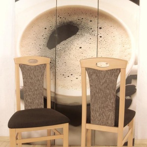 4-Fußstuhl HOME AFFAIRE Kasia Stühle Gr. B/H/T: 45 cm x 95 cm x 48 cm, 2 St., Struktur, Massivholz, braun (bucher natur, schoko) 4-Fuß-Stühle