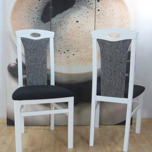 4-Fußstuhl HOME AFFAIRE Kasia Stühle Gr. B/H/T: 45 cm x 95 cm x 48 cm, 2 St., Struktur, Massivholz, schwarz-weiß (weiß, schwarz, grau) 4-Fuß-Stühle