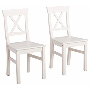 Home affaire 4-Fußstuhl Malaga, (Set), 6 St. B/H/T: 44 cm x 91 49 cm, weiß 4-Fuß-Stühle Stühle Sitzbänke