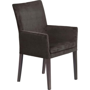 Armlehnstuhl HOME AFFAIRE Aspen Stühle Gr. B/H/T: 60 cm x 94,5 cm x 61 cm, Luxus-Microfaser, Massivholz, braun (dunkelbraun, wenge) Armlehnstühle Beine aus massiver Buche, wengefarben lackiert