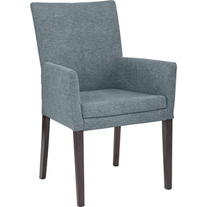 Armlehnstuhl HOME AFFAIRE Aspen Stühle Gr. B/H/T: 60 cm x 94,5 cm x 61 cm, Softstruktur, Massivholz, blau (blau, wenge) Armlehnstühle Beine aus massiver Buche, wengefarben lackiert