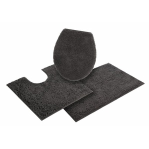 my home Badematte Maren, Badvorleger, Badezimmer Teppich, Höhe 15 mm, rutschhemmend beschichtet, fußbodenheizungsgeeignet, Baumwolle, rechteckig, 3-tlg. Stand-WC Set, Bio-Baumwolle, Badteppich, Badematten auch als 3 teiliges Set