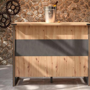 Home affaire Barschrank Mia (1-St) Bartisch mit 6 praktischen Fächern - Maße (B/T/H) 140/48/105 cm