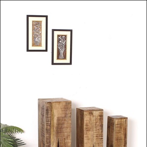 Blumenhocker HOME AFFAIRE Hocker Gr. B/H/T: 25 cm x 100 cm x 25 cm, beige (natur) Blumenhocker Blumentisch Gartendekoration Hocker