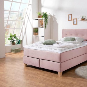 Home affaire Boxspringbett »Fargo«, inkl. Topper, in 3 Matratzenarten, in Samt- oder Strukturstoff