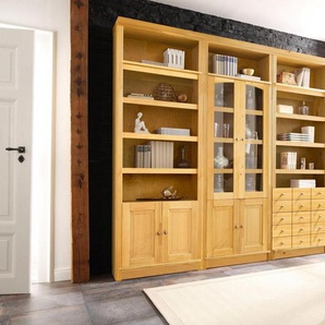 Home affaire Bücherregal Soeren, massiver Kiefer, in 2 Höhen, Tiefe 29 cm, Türen mit Klarglas Einsatz