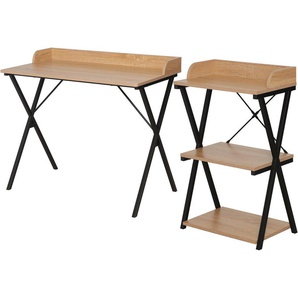 Home affaire Büromöbel-Set Forres, bestehend aus Schreibtisch & Regal, (2-tlg), Metallgestell, einzeln stellbar, FSC®-zertifiziert
