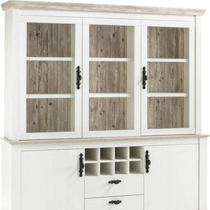 Buffet HOME AFFAIRE Florenz Schränke Gr. B/H/T: 184 cm x 205 cm x 44 cm, 4 St., weiß (pinie weiß) Anrichten Buffets Schränke im romantischen Landhaus-Look, Höhe 205 cm