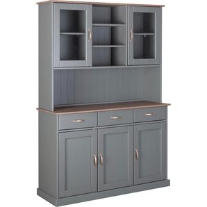 Buffet HOME AFFAIRE Luzern Schränke Gr. B/H/T: 131 cm x 191 cm x 45 cm, 5 St., braun (grau, braun) Buffet Buffetschrank Küchenschrank Anrichten Buffets Schränke im Landhausstil, Geschirrschrank,