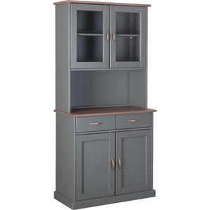 Buffet HOME AFFAIRE Luzern Schränke Gr. B/H/T: 90 cm x 191 cm x 45 cm, 4 St., braun (grau, braun) Buffet Buffetschrank Küchenschrank Anrichten Buffets Schränke im Landhausstil, Küchenschrank, Geschirrschrank