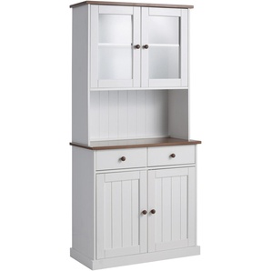Buffet HOME AFFAIRE Westerland Schränke Gr. B/H/T: 90 cm x 190 cm x 45 cm, 4 St., weiß (weiß, natur) Anrichten Buffets Schränke Breite 90 cm
