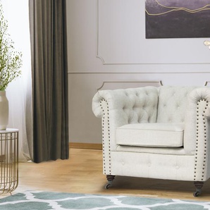 Chesterfield-Sessel HOME AFFAIRE Aarburg Sessel Gr. Struktur, B/H/T: 98 cm x 77 cm x 87 cm, beige Chesterfield Sessel aufwändige Knopfheftung und Ziernägel im Chesterfield-Design