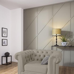 Chesterfield-Sessel HOME AFFAIRE New Castle Sessel Gr. Samtoptik, B/H/T: 104 cm x 72 cm x 86 cm, beige Chesterfield Sessel hochwertige Knopfheftung, BTH: 1048672 cm
