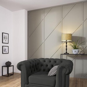 Chesterfield-Sessel HOME AFFAIRE New Castle Sessel Gr. Samtoptik, B/H/T: 104 cm x 72 cm x 86 cm, grau (graphit) Chesterfield Sessel hochwertige Knopfheftung, BTH: 1048672 cm
