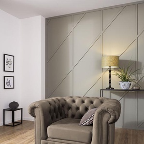 Chesterfield-Sessel HOME AFFAIRE New Castle Sessel Gr. Samtoptik, B/H/T: 104 cm x 72 cm x 86 cm, grau (taupe) Chesterfield Sessel hochwertige Knopfheftung, BTH: 1048672 cm