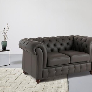 Home affaire Chesterfield-Sofa Chesterfield 2-Sitzer B/T/H: 150/89/74 cm, mit hochwertiger Knopfheftung, auch in Leder
