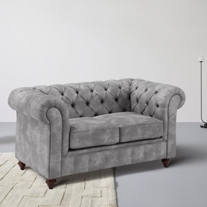 Home affaire Chesterfield-Sofa Chesterfield 2-Sitzer B/T/H: 150/89/74 cm, mit hochwertiger Knopfheftung, auch in Leder