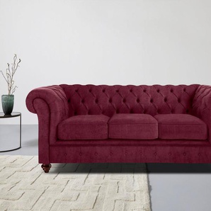 Home affaire Chesterfield-Sofa Chesterfield 3-Sitzer B/T/H: 198/89/74 cm, mit hochwertiger Knopfheftung, auch in Leder