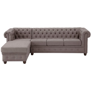 Home affaire Chesterfield-Sofa New Castle L-Form, hochwertige Knopfheftung in Chesterfield-Design, B/T/H: 255(171/72)