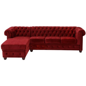 Home affaire Chesterfield-Sofa New Castle L-Form, hochwertige Knopfheftung in Chesterfield-Design, B/T/H: 255(171/72)