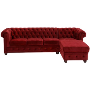 Home affaire Chesterfield-Sofa New Castle L-Form, hochwertige Knopfheftung in Chesterfield-Design, B/T/H: 255(171/72)