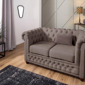 Home affaire Chesterfield-Sofa New Castle, mit hochwertiger Knopfheftung in Chesterfield-Design, B/T/H: 148/86/72