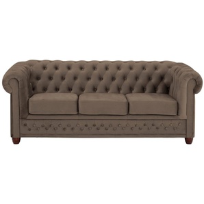 Home affaire Chesterfield-Sofa New Castle, mit hochwertiger Knopfheftung in Chesterfield-Design, B/T/H: 203/86/72