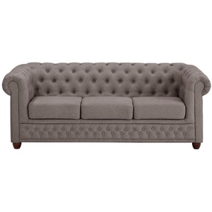 Home affaire Chesterfield-Sofa New Castle, mit hochwertiger Knopfheftung in Chesterfield-Design, B/T/H: 203/86/72