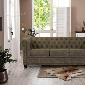 Home affaire Chesterfield-Sofa Rysum, Chesterfield-Optik, in 2 Bezugsqualitäten, 2 Ausf. schnell lieferbar