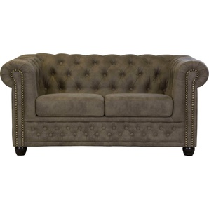 Home affaire Chesterfield-Sofa Rysum, Chesterfield-Optik, in 2 Bezugsqualitäten