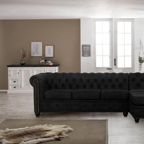Home affaire Chesterfield-Sofa Rysum L-Form, Chesterfield-Optik mit manen-Abschluß