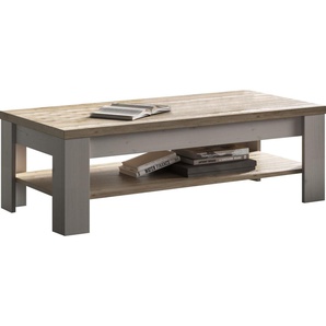 Home affaire Couchtisch Country 110 x 68 cm, Wohnzimmertisch mit Ablageboden, Sofatisch, zweifarbig, rechteckig, Tischplattenstärke 38 mm