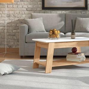 Home affaire Couchtisch Piave Kaffeetisch, 101 cm, in trendigen Farben, modern, mit Ablage, rechteckig, Artisan Eiche, ideal für kleine Räume