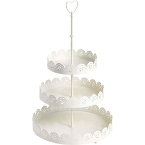 Dekoetagere HOME AFFAIRE Dekoschalen Gr. Ø 25 cm, weiß Dekoschalen Dekotabletts 3-stufig, Höhe 42 cm, rund, aus Metall