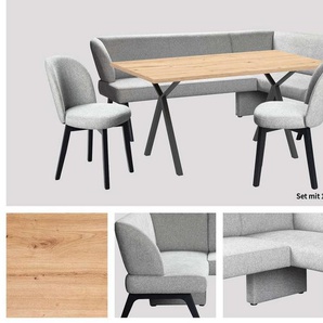Home affaire Eckbankgruppe Aretha Essecke, Sitzgruppe, Eckbank, Küchenbank, (Set, 4-tlg., 4er), Esszimmer Sitzgruppe, Tisch, Stühle und Bank gepolstert, Nosagfederung