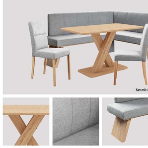 Home affaire Eckbankgruppe Nina, (Set, 4-tlg., 4er), Sitzgruppe Esszimmer Stühle Tisch und Bank bequem gepolstert