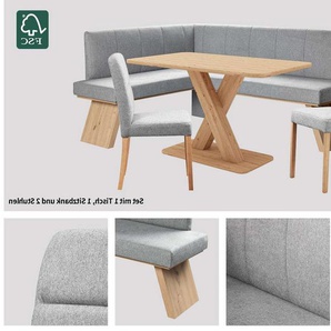 Home affaire Eckbankgruppe Nina, (Set, 4-tlg., 4er), Sitzgruppe Esszimmer Stühle Tisch und Bank bequem gepolstert
